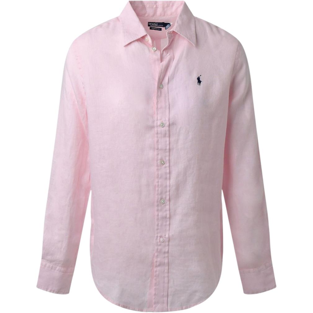 (Women) Polo Ralph Lauren  Pink Solid Logo Embroidered Button-Up Shirt. 211970730-014 圖 2