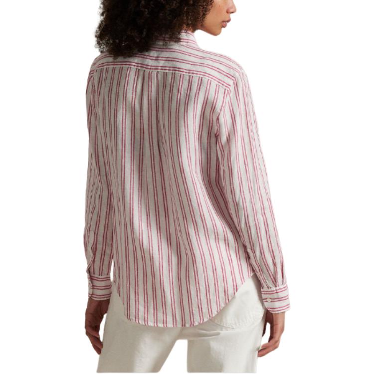 Purchase (W) Polo Ralph Lauren 粉紅條紋長袖襯衫附刺繡標誌 211970691-008