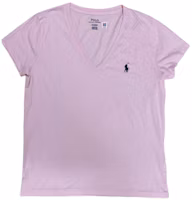 Order (W) Polo Ralph Lauren Camiseta Casual Rosa de Cuello en V con Logo Bordado. 211682523-032