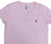 Shop (W) Polo Ralph Lauren 粉色V領休閒T恤,刺繡標誌設計。 211682523-032