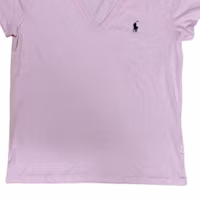 Purchase (W) Polo Ralph Lauren Camiseta Casual Rosa de Cuello en V con Logo Bordado. 211682523-032