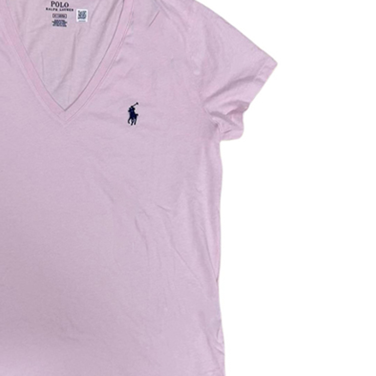 Details for (W) Polo Ralph Lauren 粉色V領休閒T恤，刺繡標誌設計。 211682523-032