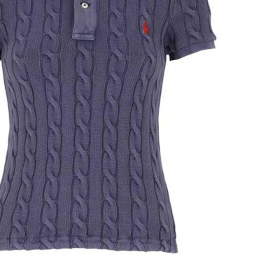 (Women) Polo Ralph Lauren Purple Logo Collar Short Sleeve Pullover Tee. 211943010-002 Sizing (Women) Polo Ralph Lauren Purple Logo Collar Short Sleeve Pullover Tee. 211943010-002