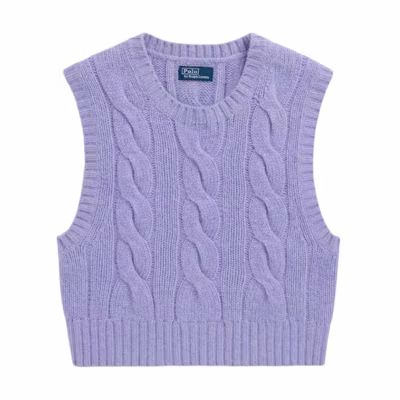 (Women) Polo Ralph Lauren Purple Slim-Fit Cable Knit Sleeveless Sweater. WMPOSWENC021048