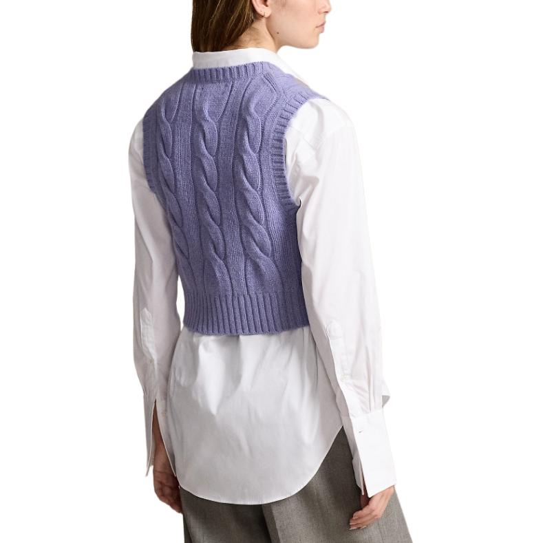 (Women) Polo Ralph Lauren  Purple Slim-Fit Cable Knit Sleeveless Sweater. WMPOSWENC021048 圖 4