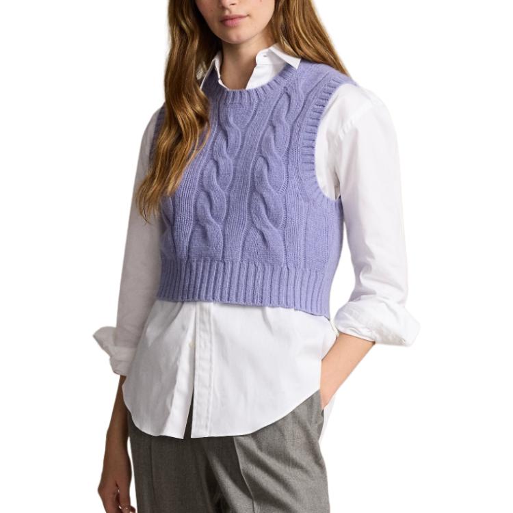 (Women) Polo Ralph Lauren  Purple Slim-Fit Cable Knit Sleeveless Sweater. WMPOSWENC021048 圖 5