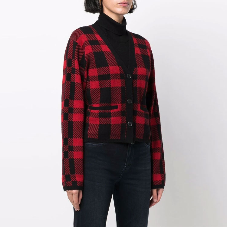 (Women) Polo Ralph Lauren  Red Logo Plaid Knit Wool Sweater Long Sleeve. 211847015-001 圖 5
