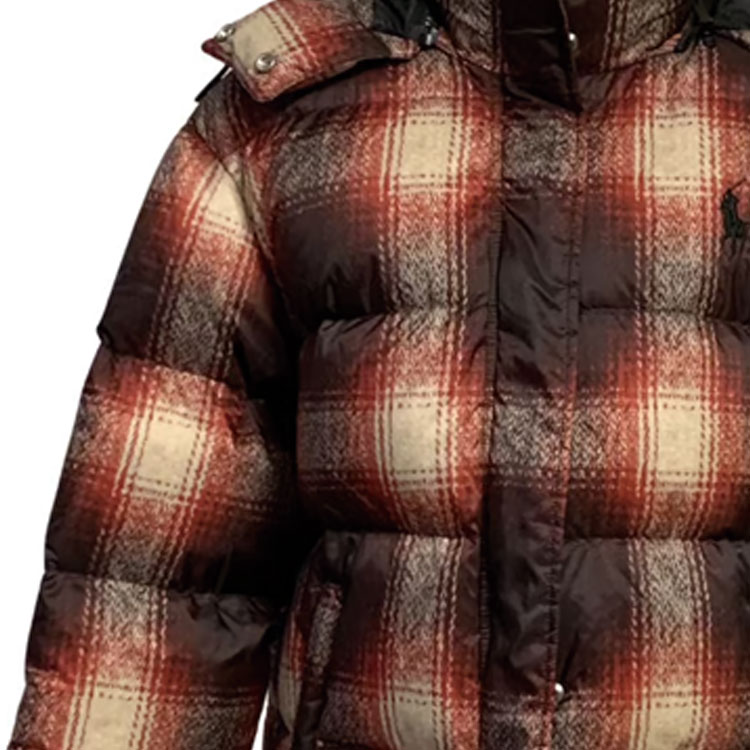 (Women) Polo Ralph Lauren  Red Plaid Hooded Down Jacket with Zipper. 211860652-001 圖 4