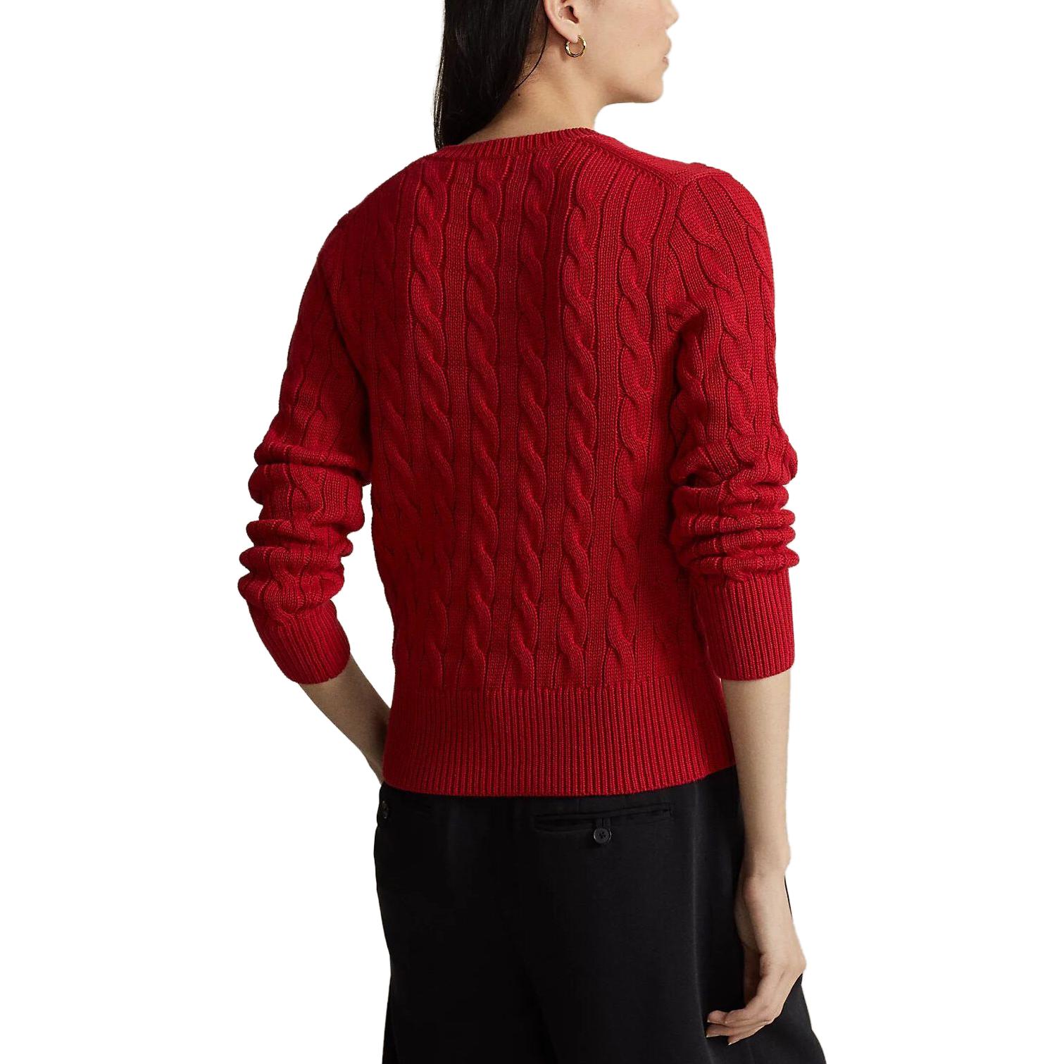 (Women) Polo Ralph Lauren  Red Solid Crewneck Long-Sleeve Cardigan Sweater. 211910443012-012 圖 4