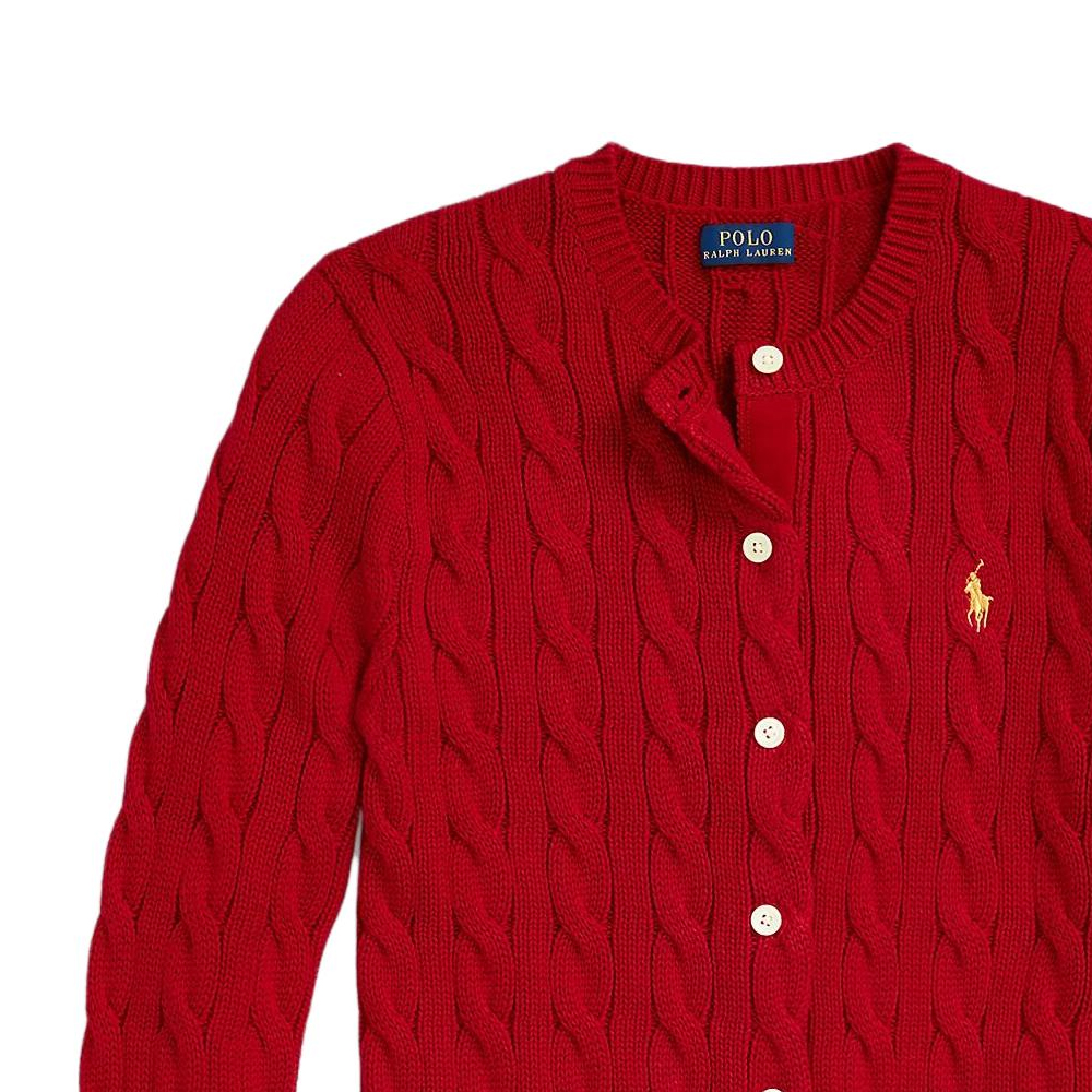 (Women) Polo Ralph Lauren  Red Solid Crewneck Long-Sleeve Cardigan Sweater. 211910443012-012 圖 5