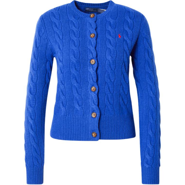 (Women) Polo Ralph Lauren  Retro Royal Blue Cable Knit Crewneck Cardigan. WMPOSWENDW20323-