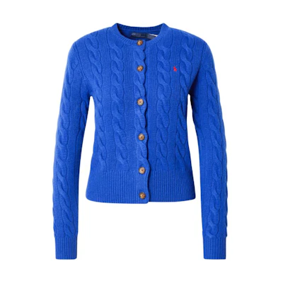 (Women) Polo Ralph Lauren Retro Royal Blue Cable Knit Crewneck Cardigan. WMPOSWENDW20323-