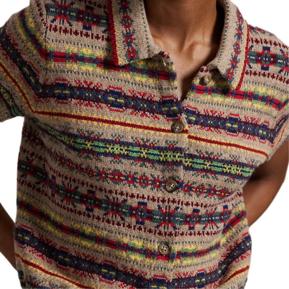 Details for (W) Polo Ralph Lauren 短袖纽扣开衫毛衣 211972166-001