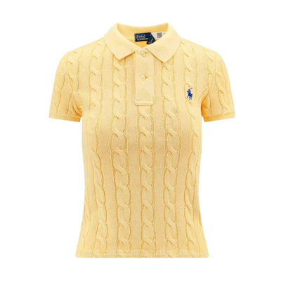 (Women) Polo Ralph Lauren Short Sleeve Solid Embroidered Logo Shirt Yellow 211943010-004