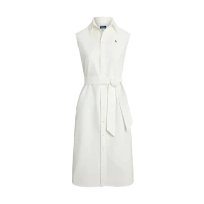 (Women) Polo Ralph Lauren Sleeveless Cotton Polo Dress White 211965853-001