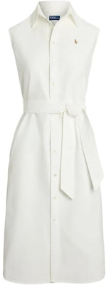 (Women) Polo Ralph Lauren Sleeveless Cotton Polo Dress White 211965853-001 Order (Women) Polo Ralph Lauren Sleeveless Cotton Polo Dress White 211965853-001