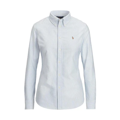 (Women) Polo Ralph Lauren Slim-Fit Striped Long Sleeve Shirt Blue 211747514-010