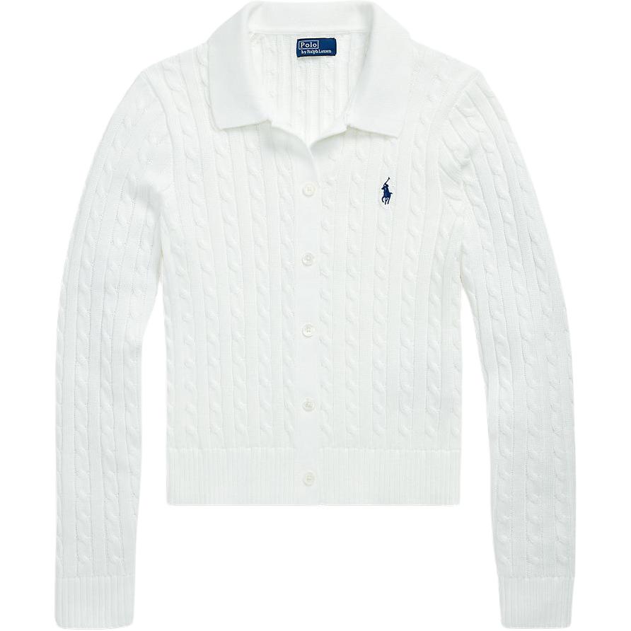 (Women) Polo Ralph Lauren  Slim-Fit White Long-Sleeve Cardigan Sweater. WMPOSWENDW20399-100