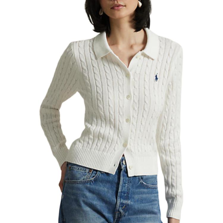 (Women) Polo Ralph Lauren  Slim-Fit White Long-Sleeve Cardigan Sweater. WMPOSWENDW20399-100 圖 3