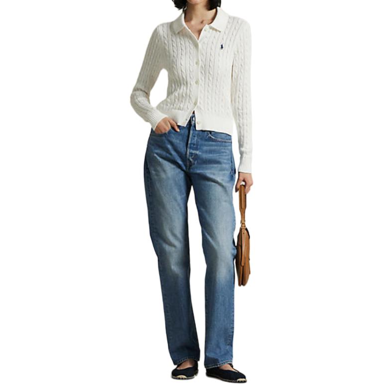 (Women) Polo Ralph Lauren  Slim-Fit White Long-Sleeve Cardigan Sweater. WMPOSWENDW20399-100 圖 4