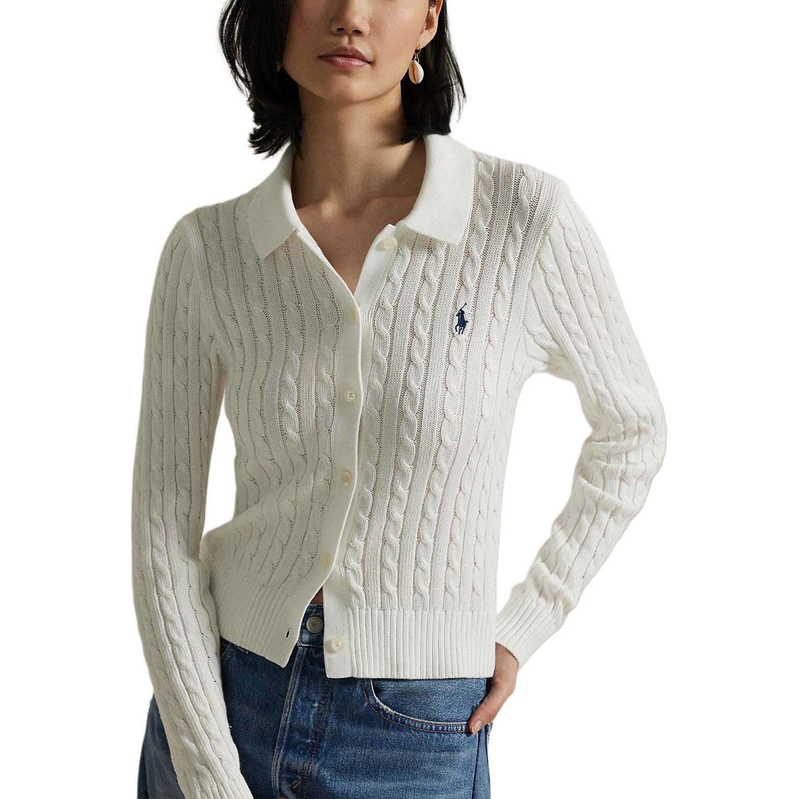 (Women) Polo Ralph Lauren  Slim-Fit White Long-Sleeve Cardigan Sweater. WMPOSWENDW20399-100 圖 6