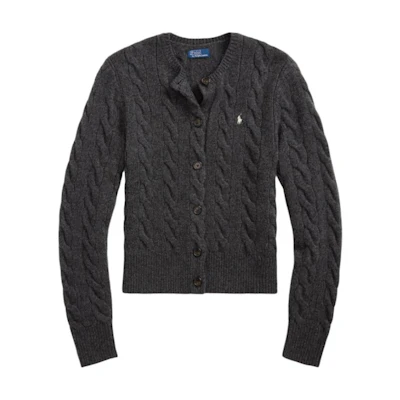 (Women) Polo Ralph Lauren Slim Cable Knit Cardigan Gray Stone South Color. WMPOSWENDW20291-020