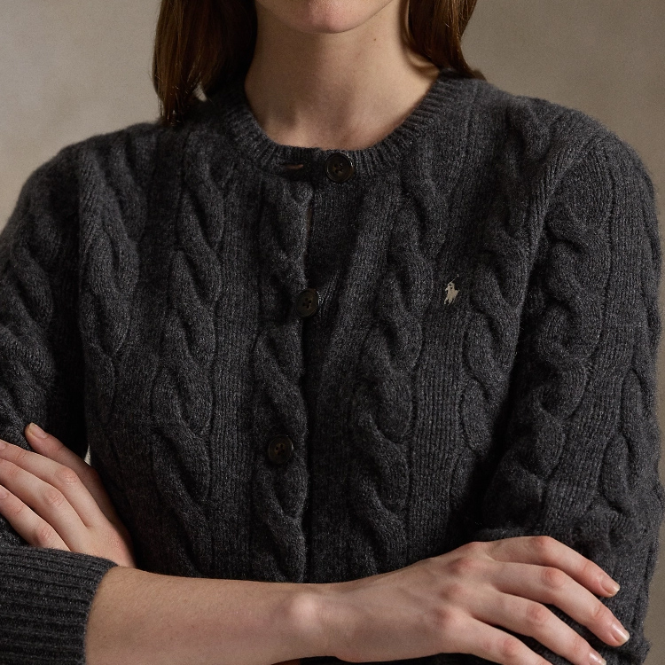 (Women) Polo Ralph Lauren  Slim Cable Knit Cardigan Gray Stone South Color. WMPOSWENDW20291-020 圖 6