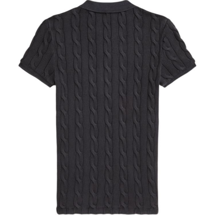 Lookbook (W) Polo Ralph Lauren修身款黑色針織馬標Polo衫 WMPOKNINB920178