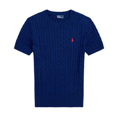 (Women) Polo Ralph Lauren Slim Fit Crew Neck Blue Embroidered Logo T-Shirt. 211965761001