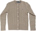 Buy (W) 폴로 랄프 로렌 슬림핏 라이트 그레이 로고 자수 니트 가디건. 211891643-021