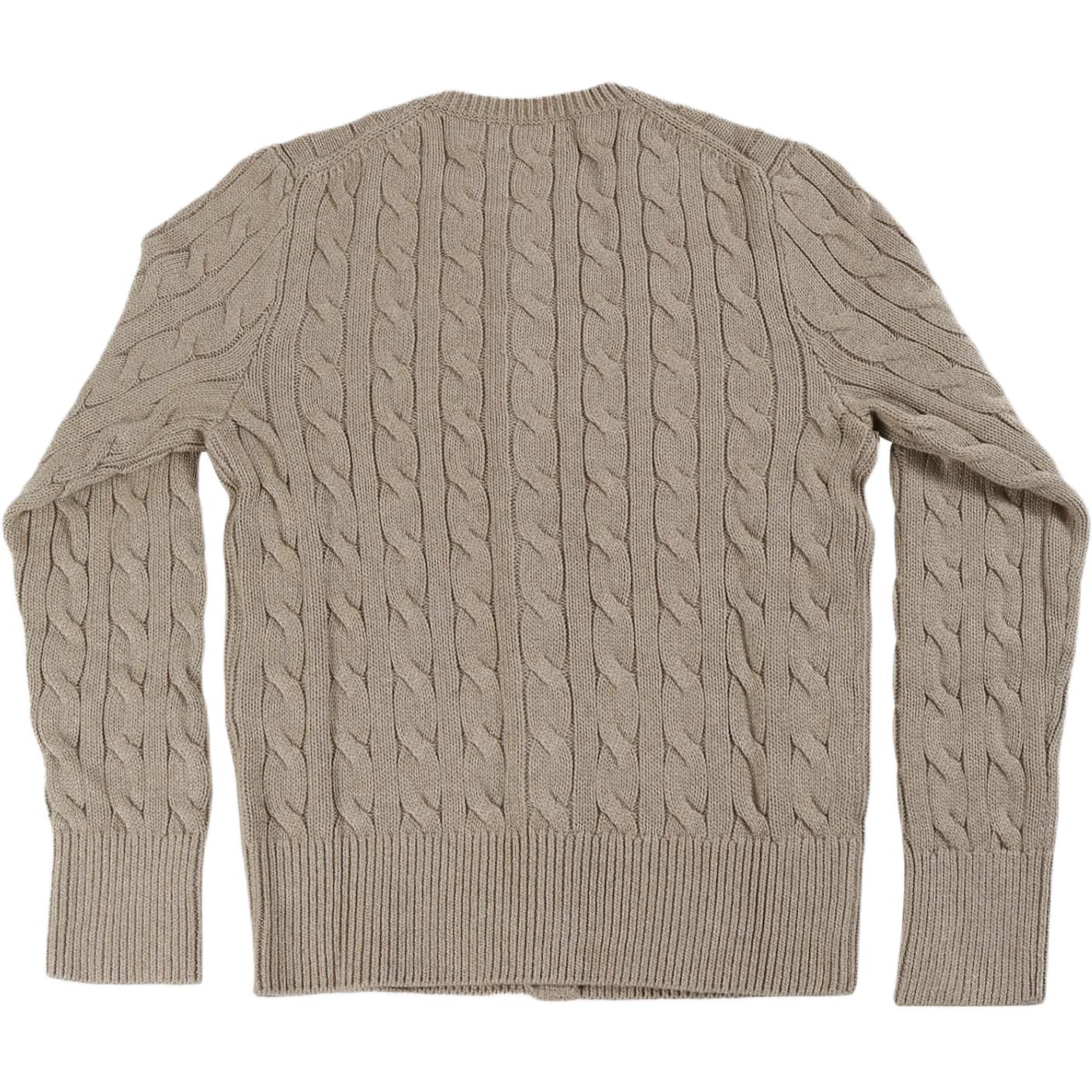 Lookbook (W) 폴로 랄프 로렌 슬림핏 라이트 그레이 로고 자수 니트 가디건. 211891643-021