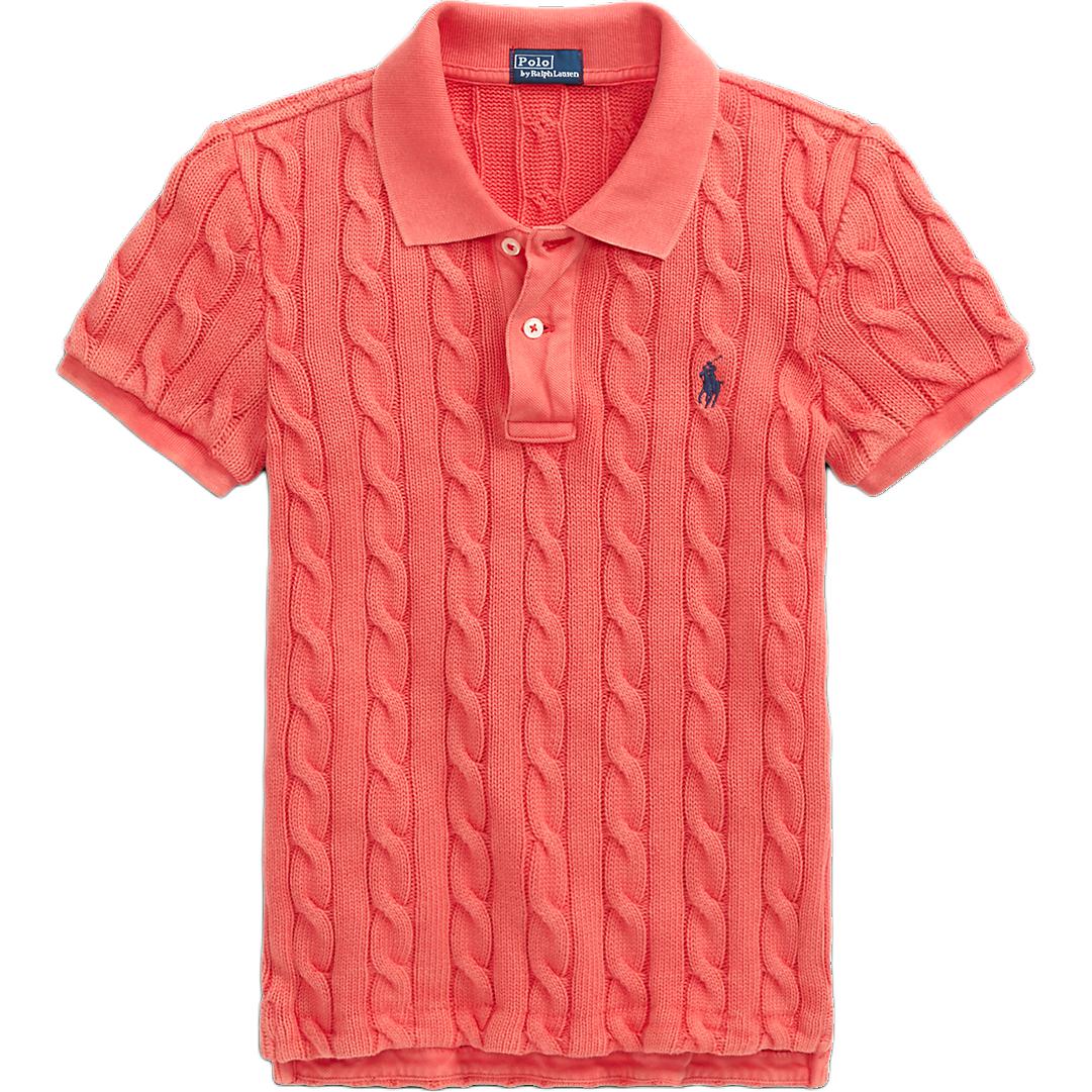 (Women) Polo Ralph Lauren  Slim Fit Logo Embroidered Polo Shirt Orange Red. WMPOKNINB920119-600