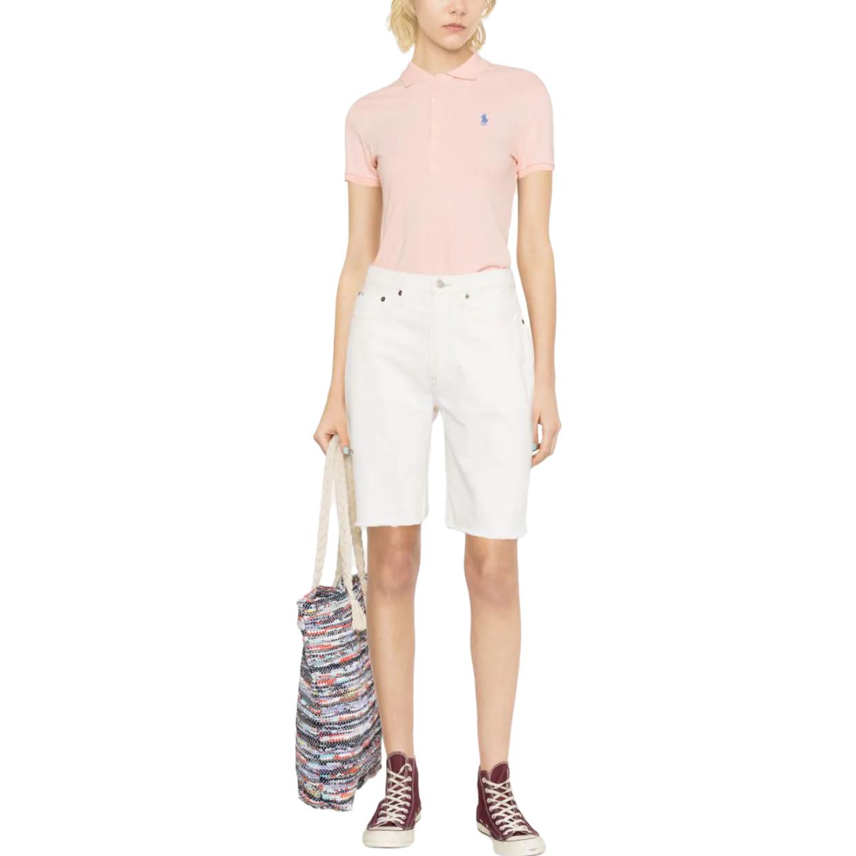 (Women) Polo Ralph Lauren  Slim Fit Logo Embroidered Pink Polo Shirt SS23. 211870236-007 圖 3