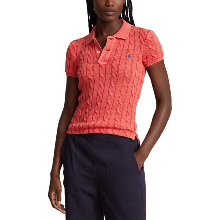 (Women) Polo Ralph Lauren  Slim Fit Logo Embroidered Polo Shirt Orange Red. WMPOKNINB920119-600 圖 4