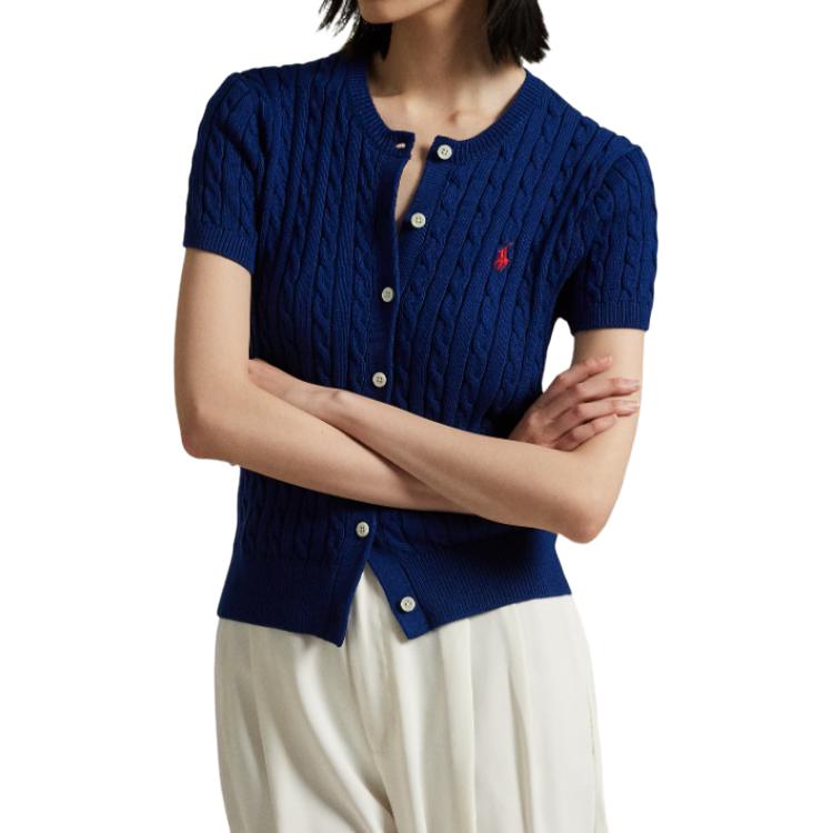(Women) Polo Ralph Lauren  Slim Fit Logo Embroidered Knit Shirt Blue 211965760-002 圖 5