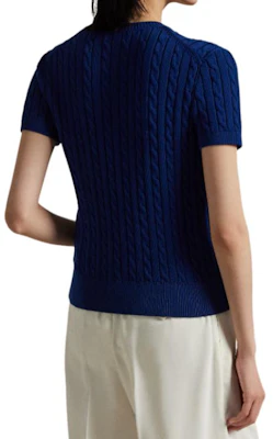 (W) Polo Ralph Lauren Slim Fit Baju Rajut Logo Bordir Biru 211965760-002 Details for (W) Polo Ralph Lauren Slim Fit Baju Rajut Logo Bordir Biru 211965760-002