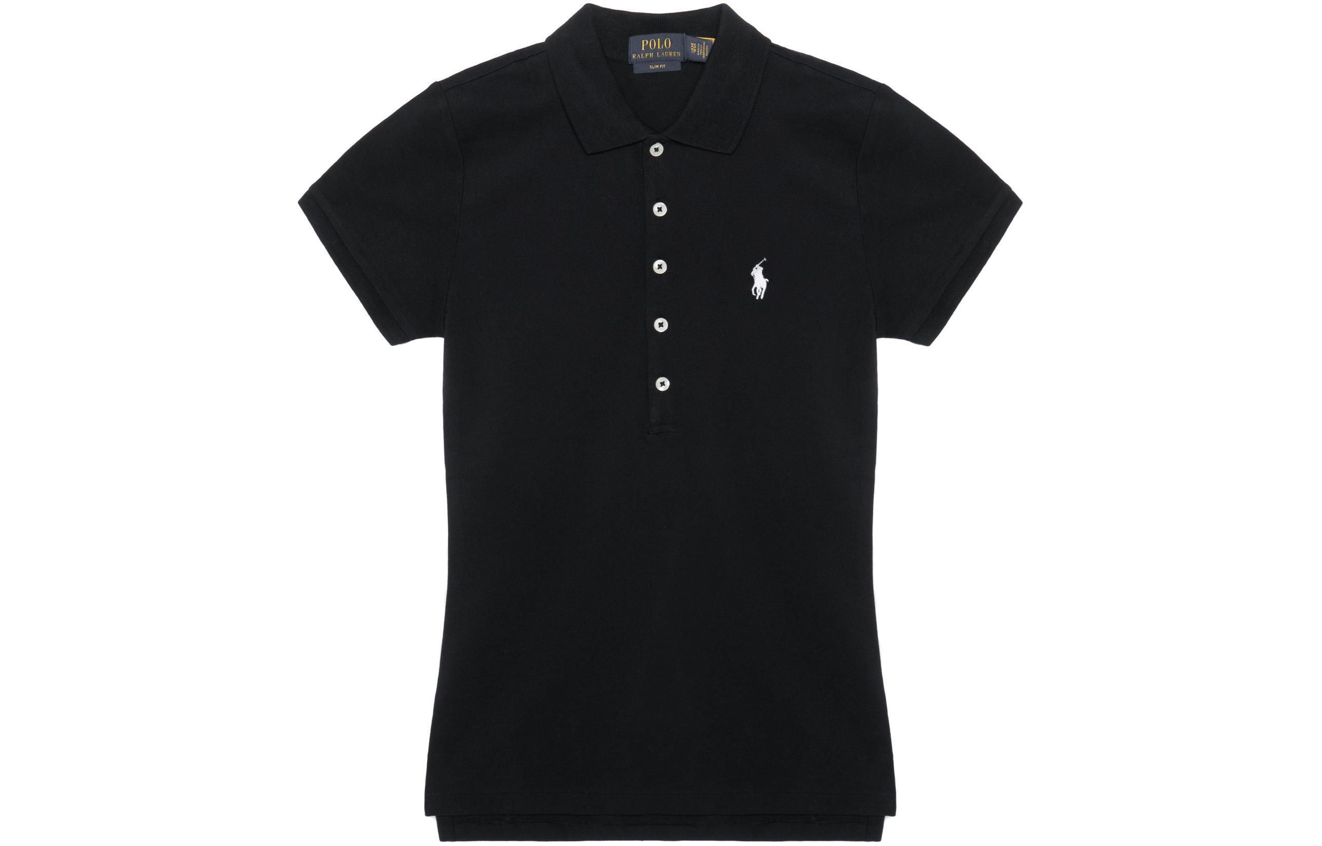 (Women) Polo Ralph Lauren  Slim Fit Solid Black Polo Shirt. 211870245-005