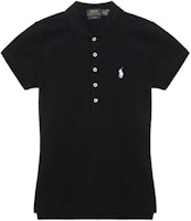 (Women) Polo Ralph Lauren Slim Fit Solid Black Polo Shirt. 211870245-005 (Women) Polo Ralph Lauren Slim Fit Solid Black Polo Shirt. 211870245-005