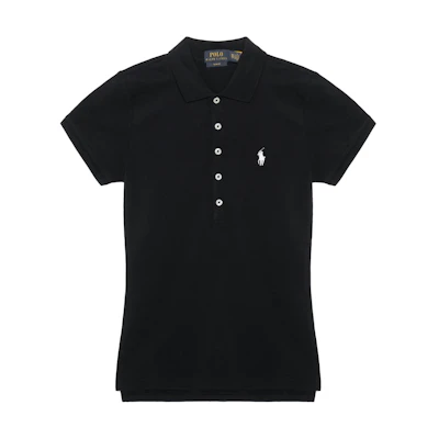 (Women) Polo Ralph Lauren Slim Fit Solid Black Polo Shirt. 211870245-005
