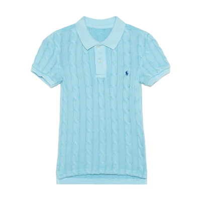 (Women) Polo Ralph Lauren Slim Fit Solid Cable Knit Short Sleeve Polo Shirt. WMPOKNINCU20643-300