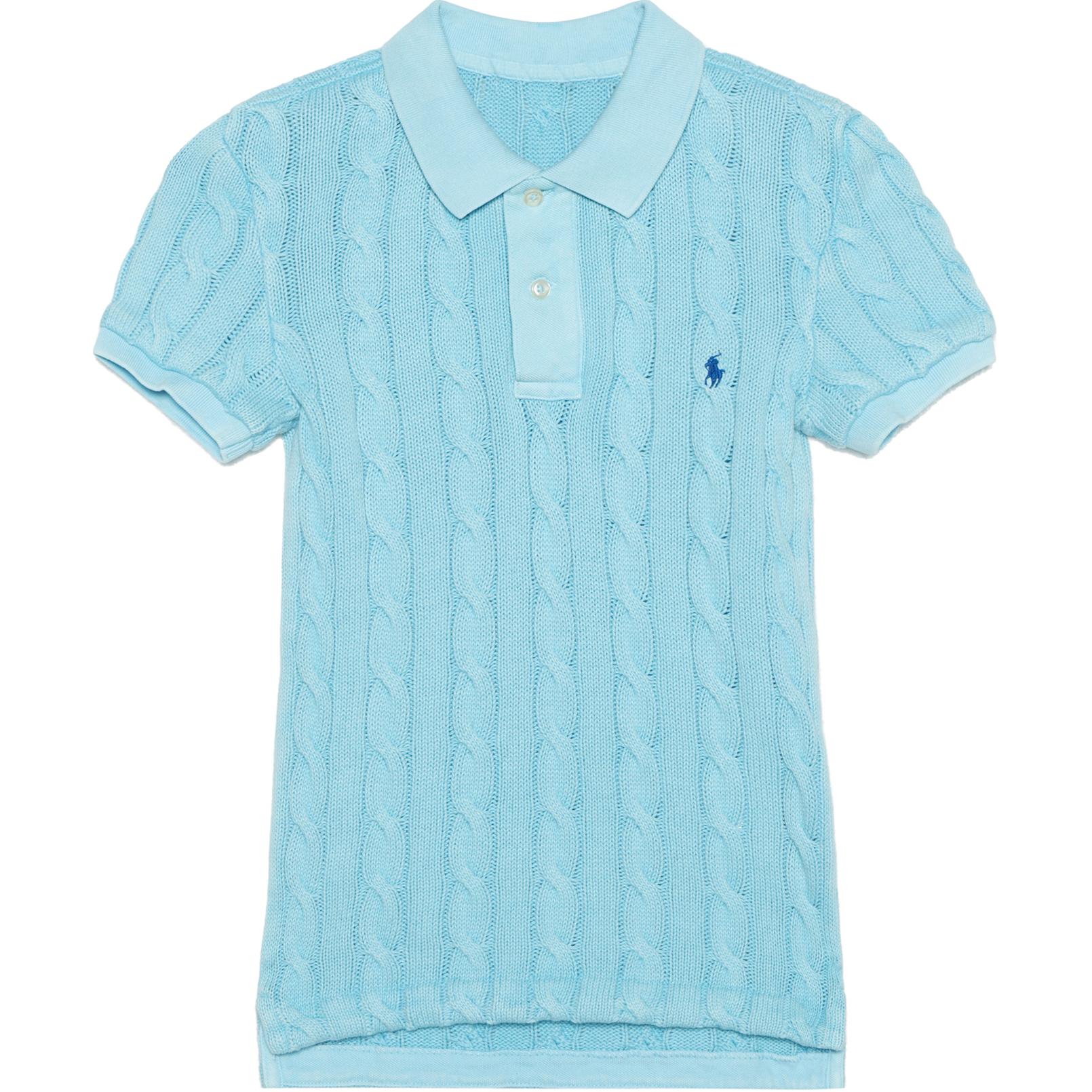 (Women) Polo Ralph Lauren  Slim Fit Solid Cable Knit Short Sleeve Polo Shirt. WMPOKNINCU20643-300 圖 2