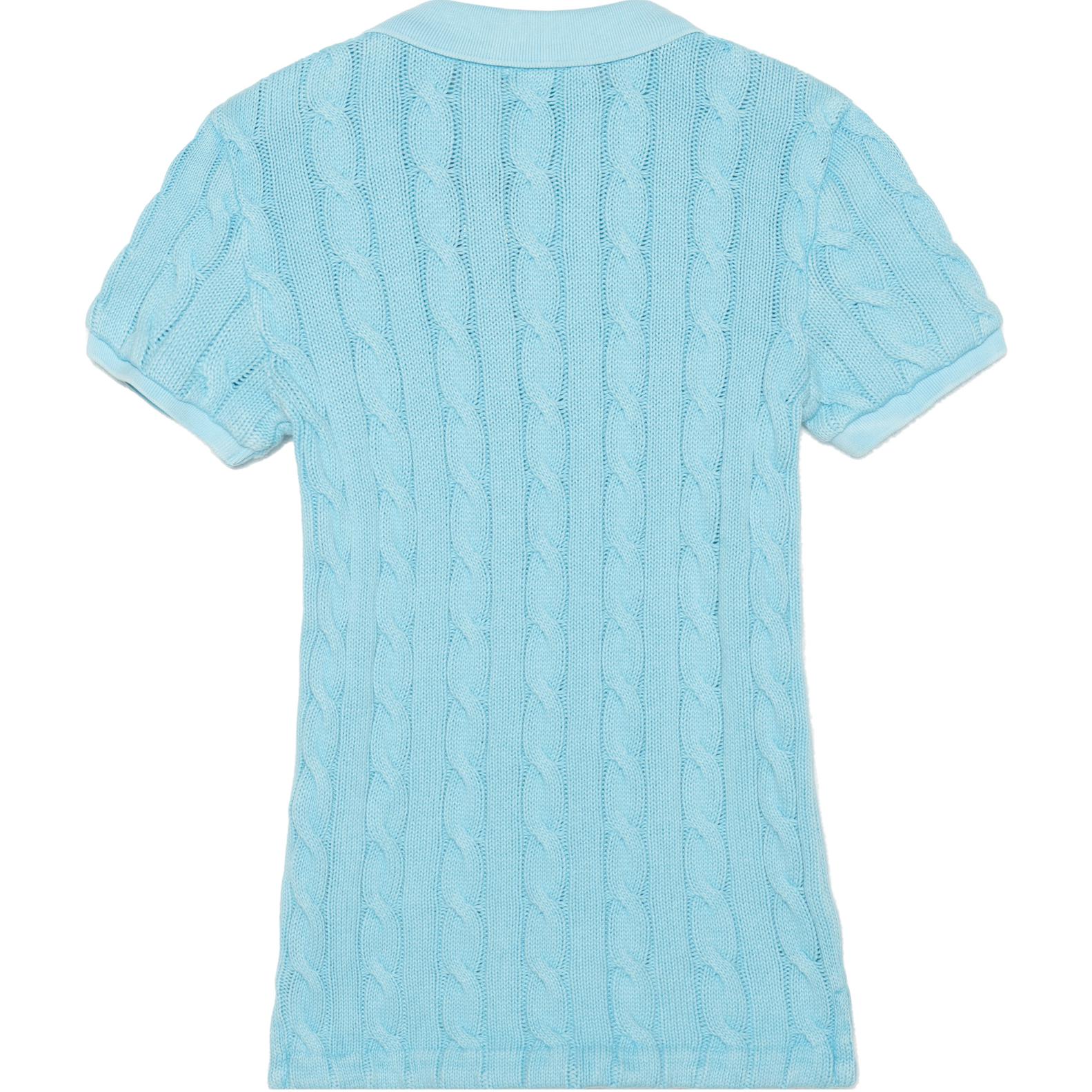 (Women) Polo Ralph Lauren  Slim Fit Solid Cable Knit Short Sleeve Polo Shirt. WMPOKNINCU20643-300 圖 3