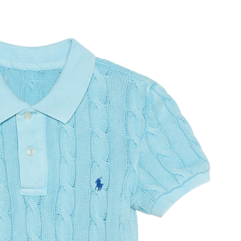 (Women) Polo Ralph Lauren  Slim Fit Solid Cable Knit Short Sleeve Polo Shirt. WMPOKNINCU20643-300 圖 7
