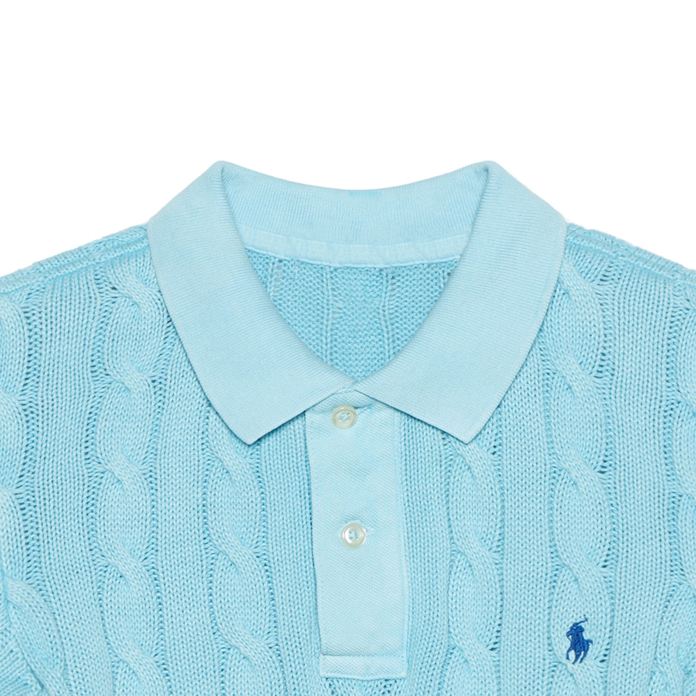 (Women) Polo Ralph Lauren  Slim Fit Solid Cable Knit Short Sleeve Polo Shirt. WMPOKNINCU20643-300 圖 9