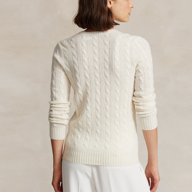 (Women) Polo Ralph Lauren  Slim Fit V-Neck Knit Sweater Cream Color. 211910422-001 圖 7