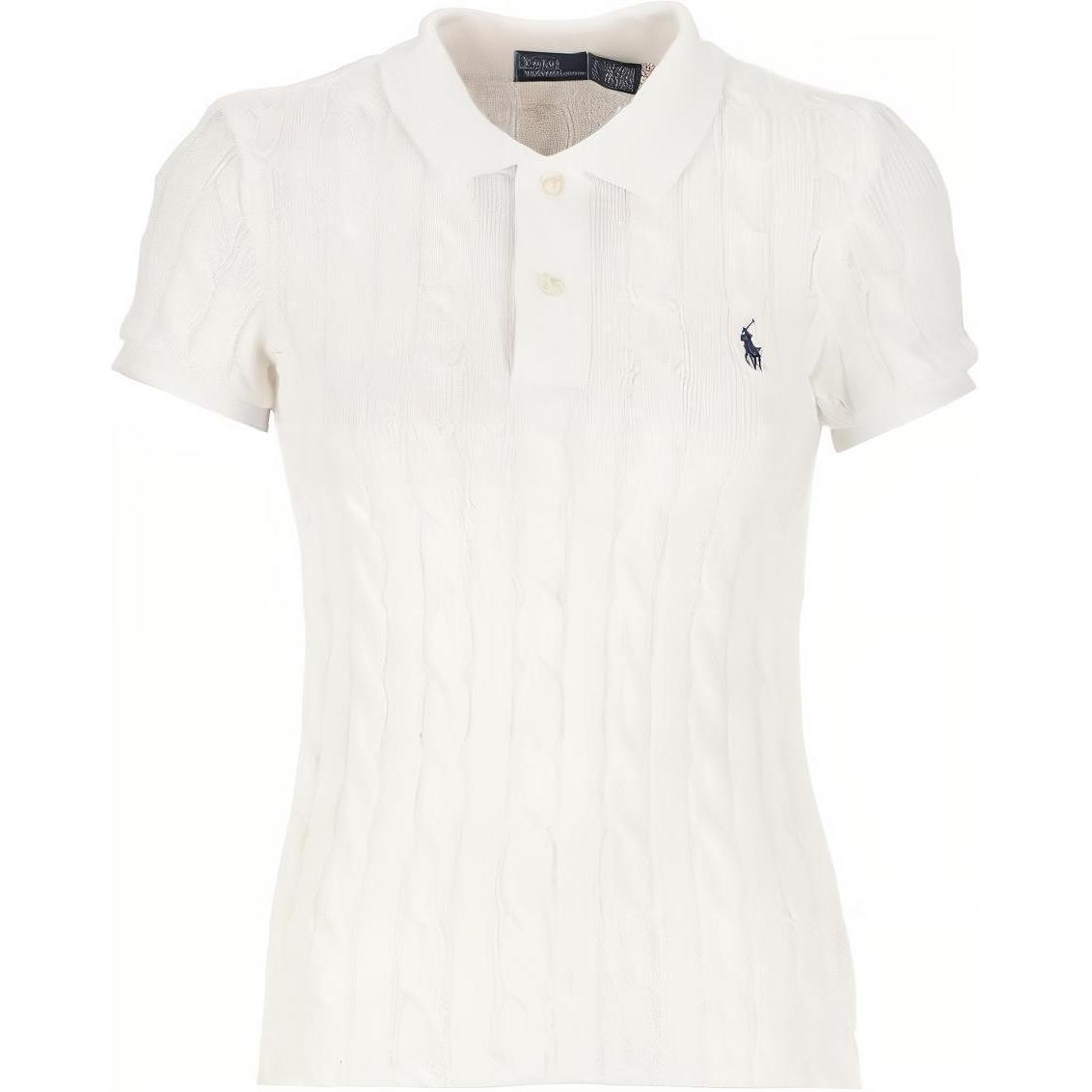 (Women) Polo Ralph Lauren  Slim Fit White Polo Shirt with Embroidered Logo. 211943010-001