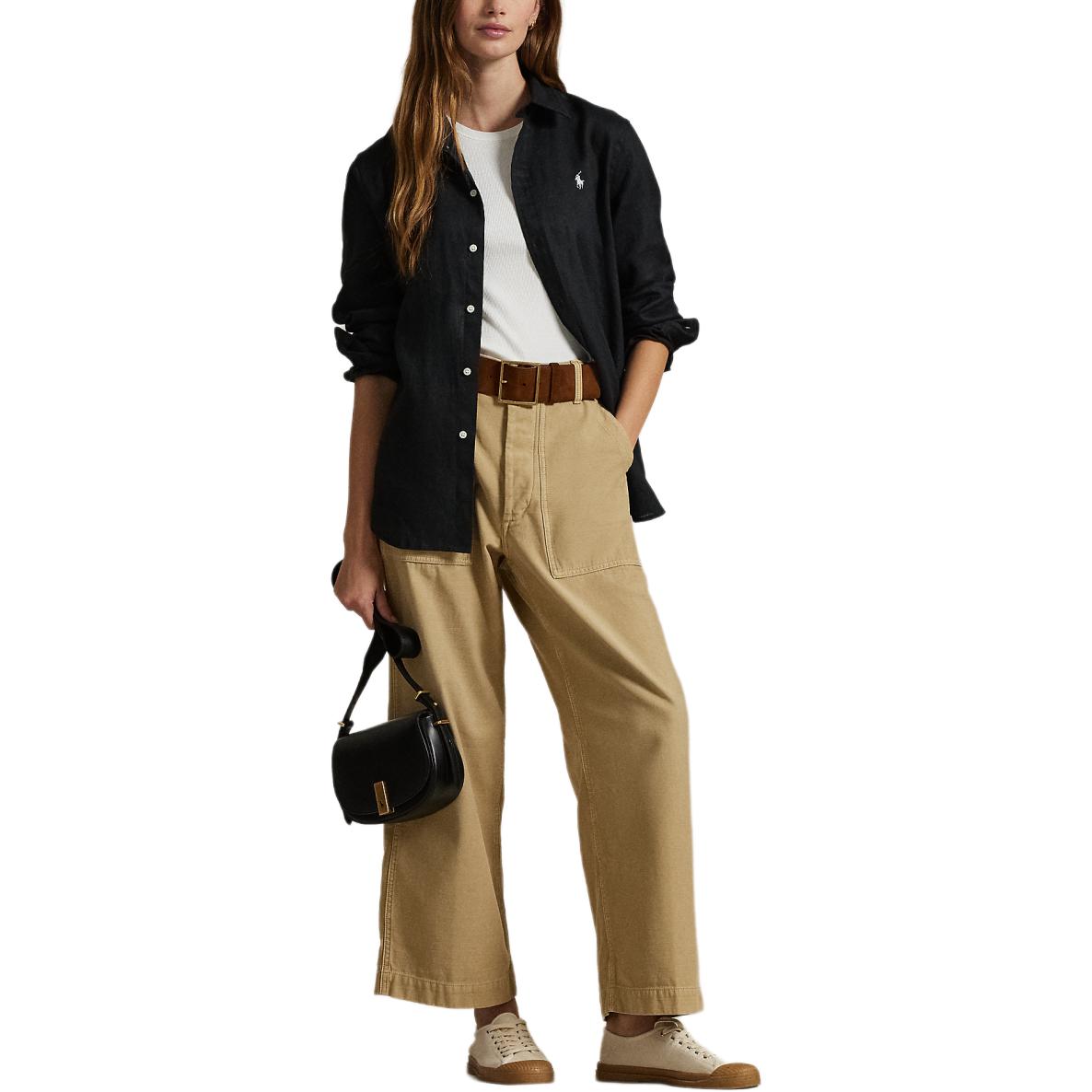 (Women) Polo Ralph Lauren  Solid Black Button-Up Long Sleeve Shirt. WMPOSHTNDO20739-001 圖 3