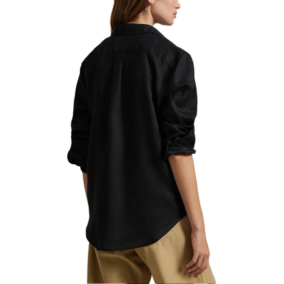 (Women) Polo Ralph Lauren  Solid Black Button-Up Long Sleeve Shirt. WMPOSHTNDO20739-001 圖 5