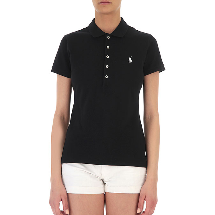 (Women) Polo Ralph Lauren  Solid Black Logo Embroidered Short Sleeve Polo Shirt. 211505654-114 圖 4