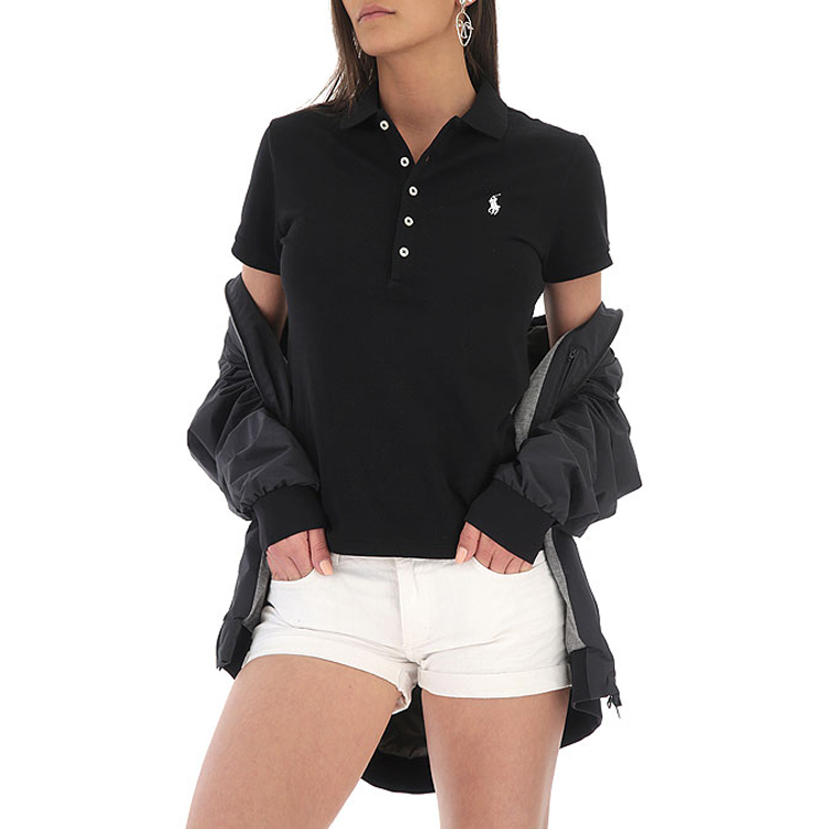 (Women) Polo Ralph Lauren  Solid Black Logo Embroidered Short Sleeve Polo Shirt. 211505654-114 圖 6